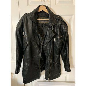 Vtg Miropa Black Leather Jacket‎ Men’s Sz S